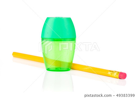 Yellow simple pencil isolated on white Yellow simple pencil isolated on white 49383399