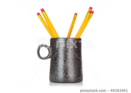Yellow simple pencil isolated on white Yellow simple pencil isolated on white 49383461