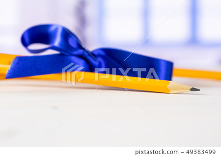 Yellow simple pencil with blue window 49383499