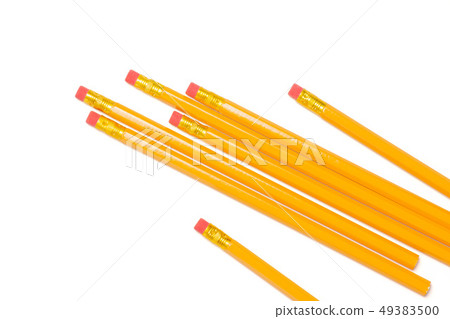 Yellow simple pencil isolated on white Yellow simple pencil isolated on white 49383500
