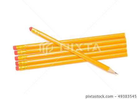Yellow simple pencil isolated on white Yellow simple pencil isolated on white 49383545