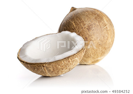 Fresh bio coconut isolated on white 49384252
