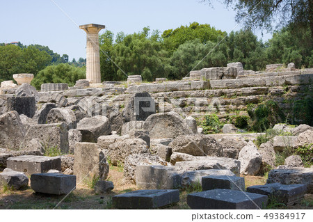 Building remains at Olimpia archaeological park 49384917
