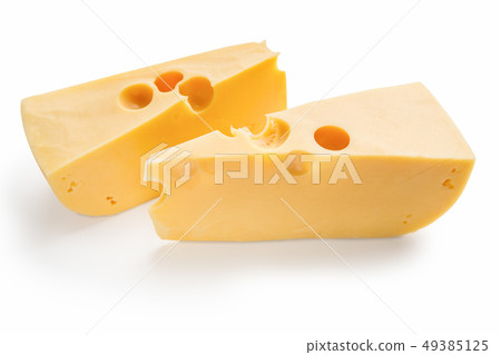 Cheese blocks on white Cheese blocks on white 49385125