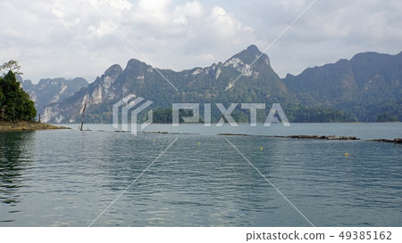 tropical landscape on chiao lan lake in khao sok tropical landscape on chiao lan lake in khao sok 49385162