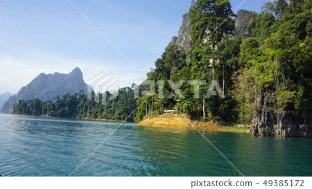 tropical landscape on chiao lan lake in khao sok tropical landscape on chiao lan lake in khao sok 49385172