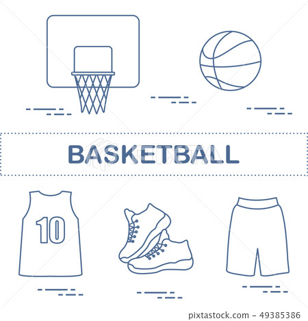 Sports uniform and equipment for basketball Sports uniform and equipment for basketball 49385386