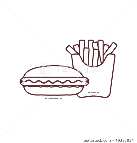 French fries and hot dogs Harmful eating habits. 49385854