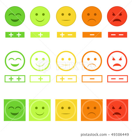 Cartoon Color Smiley Icons Set Feedback Concept. Vector Cartoon Color Smiley Icons Set Feedback Concept. Vector 49386449