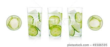 Set of Homemade Cucumber Iced Lemonades in Crystal Set of Homemade Cucumber Iced Lemonades in Crystal 49386595