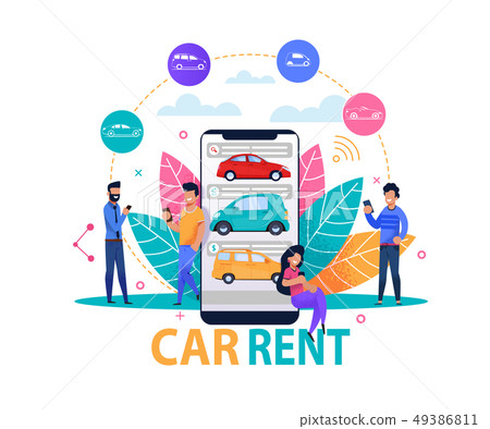 Car Rent App Concept. Modern Flat Design Template. Car Rent App Concept. Modern Flat Design Template. 49386811