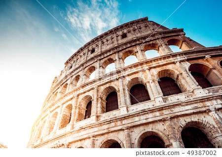 The Roman Colosseum at sunset 49387002