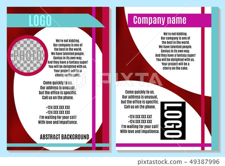 abstract brochure on red with white bright 49387996