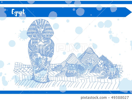 blue ink card with pharaoh's sarcophagus 49388027