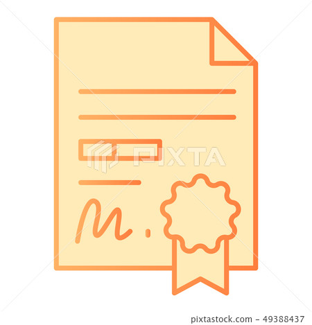 Payment contract flat icon. Contract orange... - Stock Illustration ...