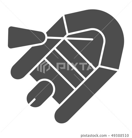 Inflatable boat solid icon. Dinghy and paddle illustration isolated on white. Rubber vessel glyph Inflatable boat solid icon. Dinghy and paddle illustration isolated on white. Rubber vessel glyph 49388510