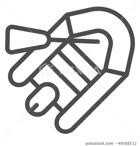 Inflatable boat line icon. Dinghy and paddle illustration isolated on white. Rubber vessel outline Inflatable boat line icon. Dinghy and paddle illustration isolated on white. Rubber vessel outline 49388512