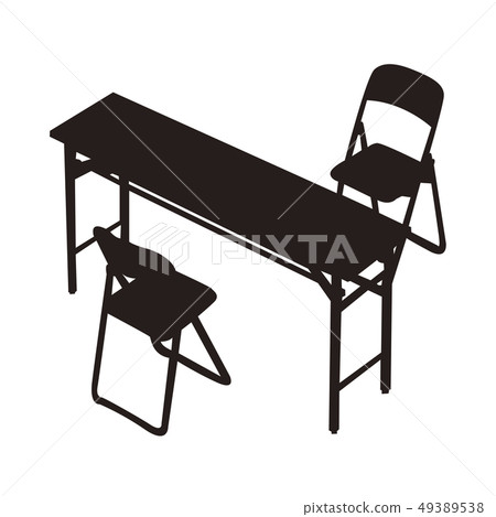 Long desk and pipe chair 49389538
