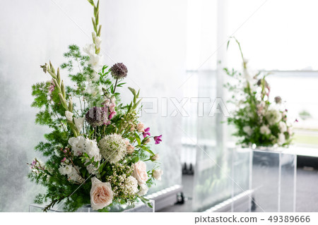 Floral decoration for wedding ceremony romance dining. Wedding banquet , festive decor. Bouquet from 49389666