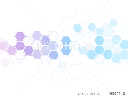 Abstract hexagonal molecular structures 49390348