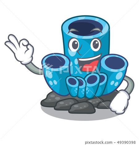 Okay blue sponge coral in character aquarium 49390398