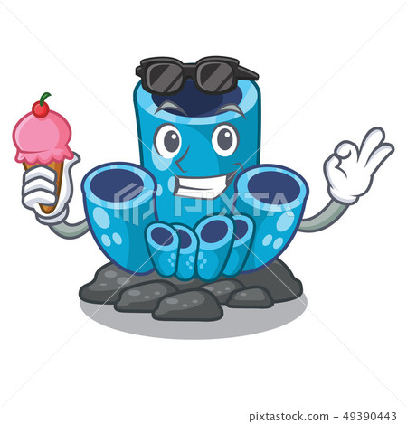 With ice cream blue sponge coral in character aquarium 49390443