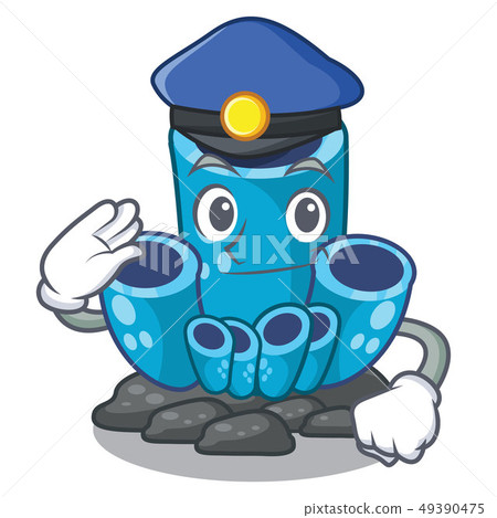 Police blue sponge coral the shape cartoon 49390475
