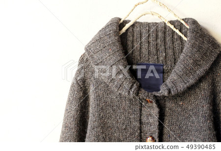 Winter clothing Thick knit cardigan dark brown Winter clothing Thick knit cardigan dark brown 49390485