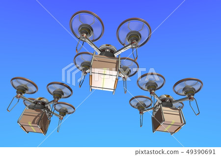 Drone delivery image (formation flight · empty back) Drone delivery image (formation flight · empty back) 49390691