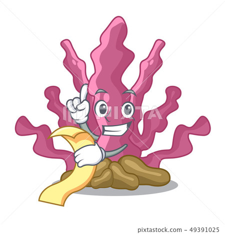 With menu pink seaweed isolated in the cartoon 49391025