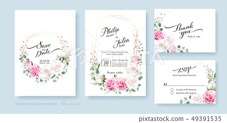 Rose wedding invitation card. Wedding invitation Rose wedding invitation card. Wedding invitation 49391535