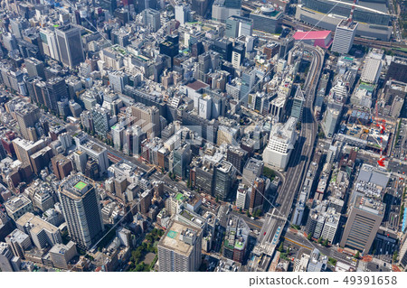 中央東京鳥瞰圖從銀座1丁目到東京站區域 49391658