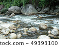 running of water stream from waterfall in tropical 49393100