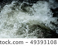 running of water stream from waterfall in tropical 49393108