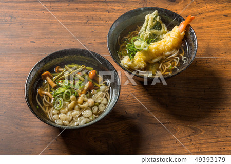 sansai soba noodles, tempura soba, buckwheat 49393179
