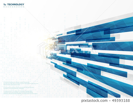 Abstract blue technology stripe lines square 49393188