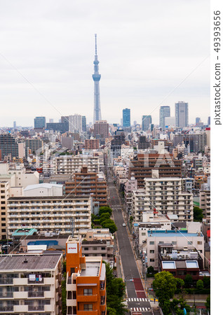 東京的鳥瞰圖，摩天大樓，鳥瞰圖[東京天空樹] 49393656