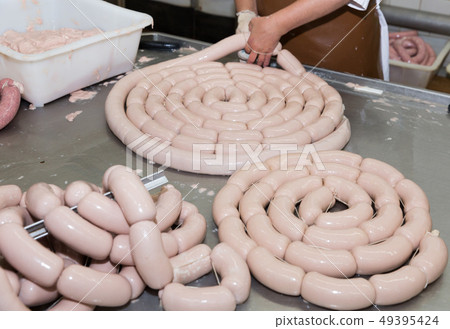 Filling and forming of sausages Filling and forming of sausages 49395424