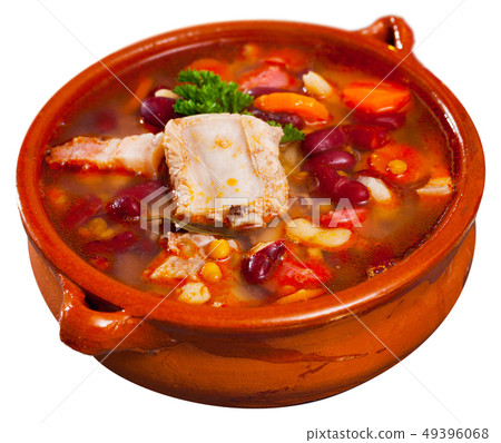 Pork stewed with beans 49396068