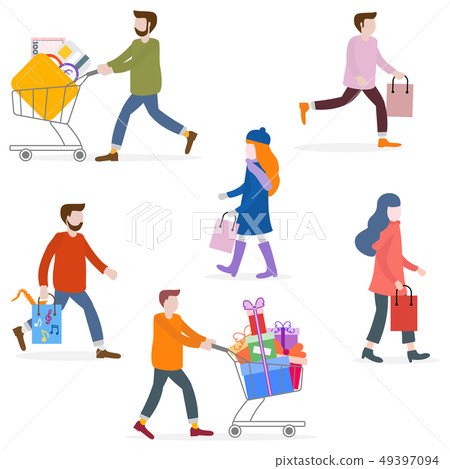 Big sale and shopping concept People go shopping. Big sale and shopping concept People go shopping. 49397094