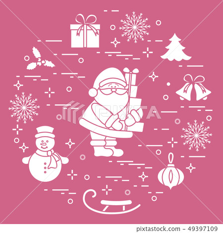 Santa Claus with presents and other New Year and Santa Claus with presents and other New Year and 49397109
