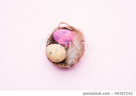 Colorful easter egg in the nest Colorful easter egg in the nest 49397242
