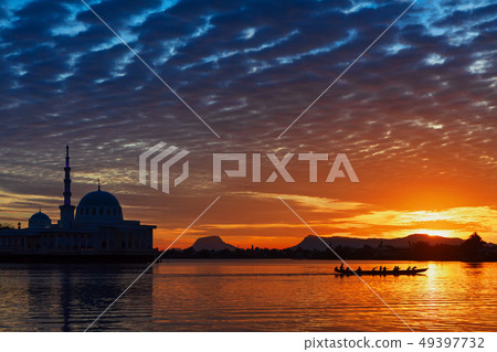 Amazing sunset view of Sarawak river in Kuching Amazing sunset view of Sarawak river in Kuching 49397732