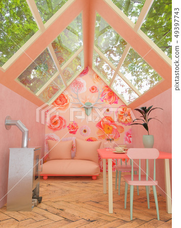 Cabin in the woods rendering 49397743