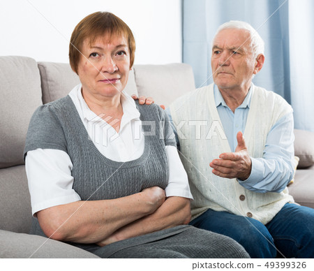 Elderly couple quarrel Elderly couple quarrel 49399326