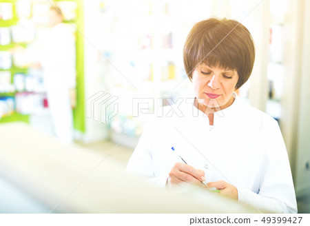 pharmacist working in shop 49399427
