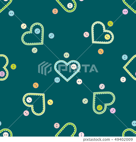 Pattern with hearts and buttons Valentine's Pattern with hearts and buttons Valentine's 49402009
