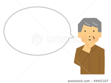Elderly person, grandfather, elderly person, thinking, worrying, balloon (simple touch) Elderly person, grandfather, elderly person, thinking, worrying, balloon (simple touch) 49405107
