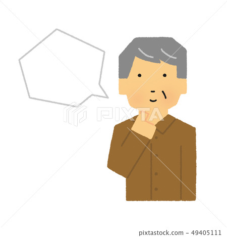 爺爺,老人,老人,思考,擔心,氣球(簡單的觸摸) 爺爺,老人,老人,思考,擔心,氣球(簡單的觸摸) 49405111