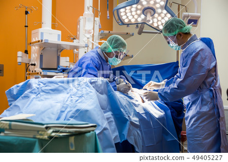 Doctor operation in operation room at hospital Doctor operation in operation room at hospital 49405227